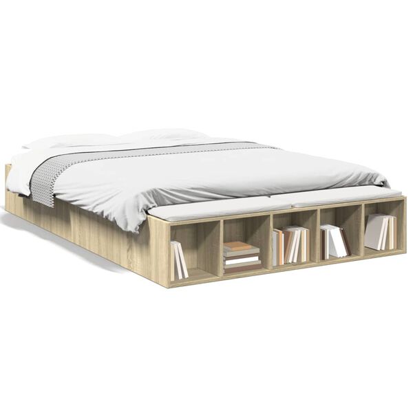 vidaXL Lovos rėmas, sonoma ąžuolo spalvos, 160x200cm, apdirbta mediena