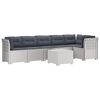 vidaXL 6-vietė Sodo Sofa Su Pagalvėlėmis Rataniniu I&scaron;vaizdu PP Balta