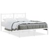vidaXL Metalinis lovos rėmas su galvūgaliu, baltos spalvos, 135x190cm