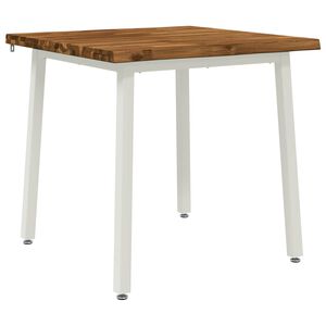 vidaXL 60 x 55 x 75 cm Kietos akacijos mediena Natūrali ir Balta