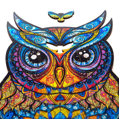 UNIDRAGON Medinė dėlionė Charming Owl, 186 detalės, 21x35cm, vidutinė