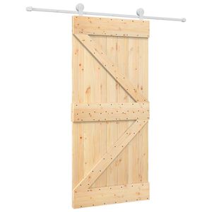 vidaXL Slankios durys Natūrali ir Balta 95 x 210 cm