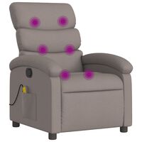 vidaXL Atlošiamas masažinis krėslas, taupe spalvos, audinys