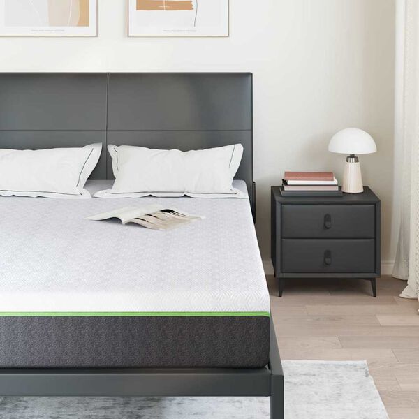 vidaXL Čiužinys Balta ir pilka 140 x 190 cm Žakardinis audinys