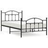 vidaXL Lovos rėmas su galvūgaliu/kojūgaliu, juodas, 107x203cm, metalas