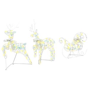 vidaXL LED elniai su 60 LED 3 pcs &Scaron;ilta balta PET