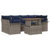vidaXL Sodo Sofų Rinkinys 7 vnt. pilka ir tamsiai mėlyna