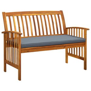 vidaXL Sodo suoliukas su pagalvėle, 119cm, akacijos medienos masyvas