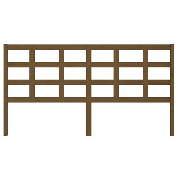 vidaXL Lovos galvūgalis, medaus rudas, 185,5x4x100cm, pu&scaron;ies masyvas