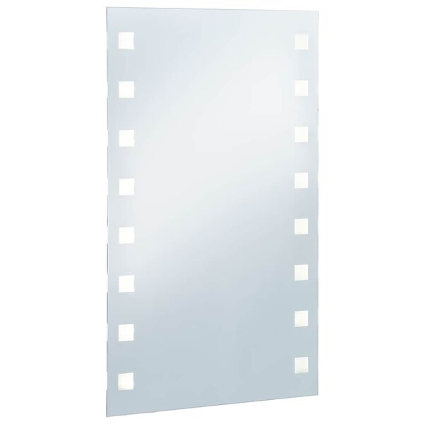 vidaXL Sieninis vonios kambario veidrodis su LED, 60x100cm