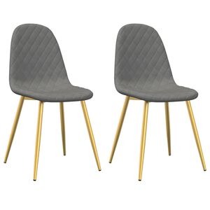 vidaXL Valgomojo kėdės, 2vnt., &scaron;viesiai pilkos spalvos, aksomas