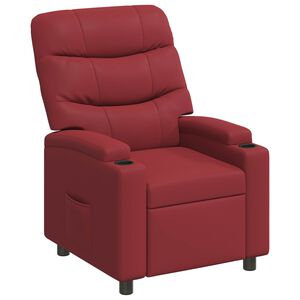 vidaXL Atlo&scaron;iamasis fotelis Vyno raudona 75 x 93 x 102 cm Audinys