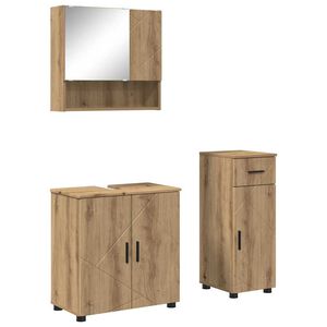vidaXL Vonios baldų rinkinys 3 vnt. Amatininkų ąžuolas 61 x 35 x 64 cm