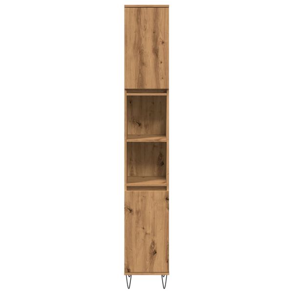 vidaXL Vonios kambario spintelė, artisano ąžuolo, 30x30x190cm, mediena