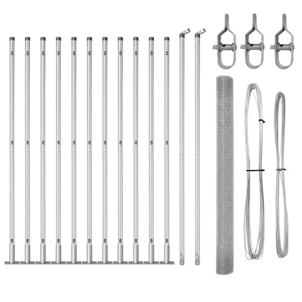 vidaXL Tvora su stulpais Sidabro 1.4 x 25 m Plienas