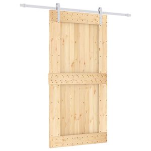 vidaXL Slankios durys Natūrali ir Balta 100 x 210 cm