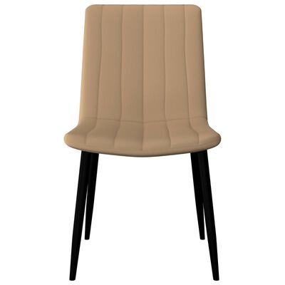 vidaXL Valgomojo kėdės, 6 vnt., kreminės spalvos, dirbtinė oda