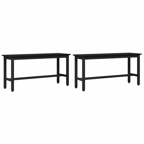 vidaXL Valgomojo suolas 2 pcs Juodas ąžuolas 100 x 32,5 x 48,5 cm