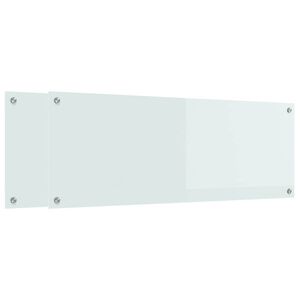 vidaXL Virtuvės atbraila 2 vnt. Balta 110 x 40 cm grūdintas stiklas