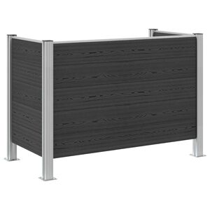vidaXL Atliekų konteinerio tvora Pilka 161 x 85 x 115 cm Alavas ir WPC