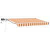 vidaXL Rankinis markizės rėmas su LED Geltona ir Oranžinė 2,5 x 2 m