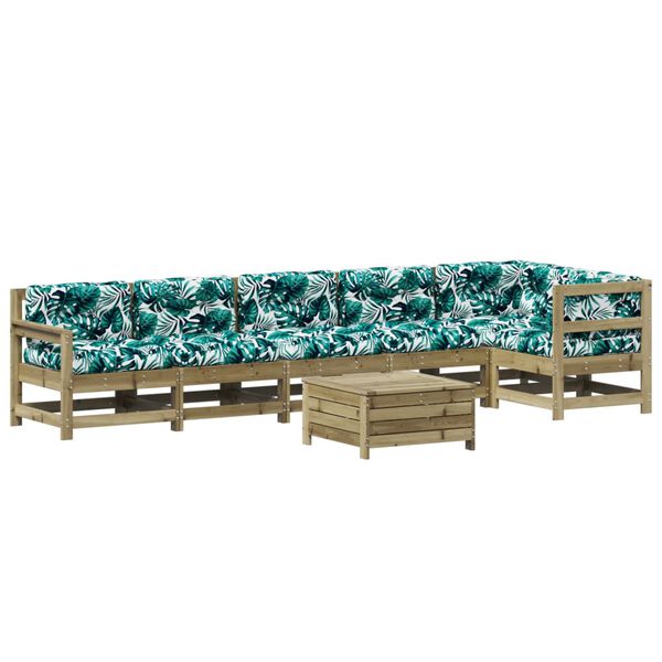 vidaXL Sodo poilsio komplektas su pagalvėlėmis, 7 dalių, pu&scaron;is