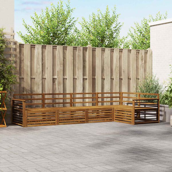 vidaXL Lauko sofos komplektas 5 pcs Natūrali Kietos akacijos mediena