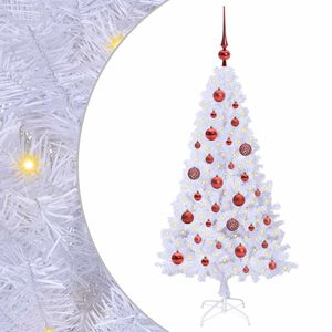 vidaXL Dirbtinė Kalėdų eglutė su 150 LED Balta 120 cm PVC ir Plienas