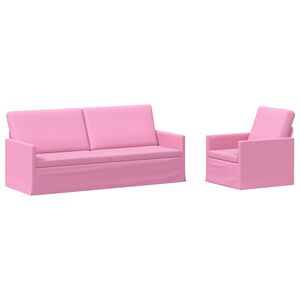 vidaXL Sofos komplektas 2 pcs Rožinė Audinys