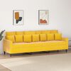 vidaXL Trivietė sofa, geltonos spalvos, 210cm, aksomas
