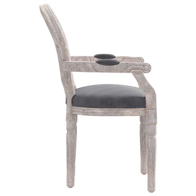 vidaXL Valgomojo kėdė, tamsiai pilkos spalvos, 54x56x96,5cm, aksomas