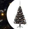 vidaXL Dirbtinis prie&scaron;&scaron;ventinis eglutė su &scaron;viesomis Juoda 120 cm PVC