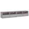 vidaXL Sieninės TV spintelės, 2vnt., pilkos, 80x30x30cm, mediena