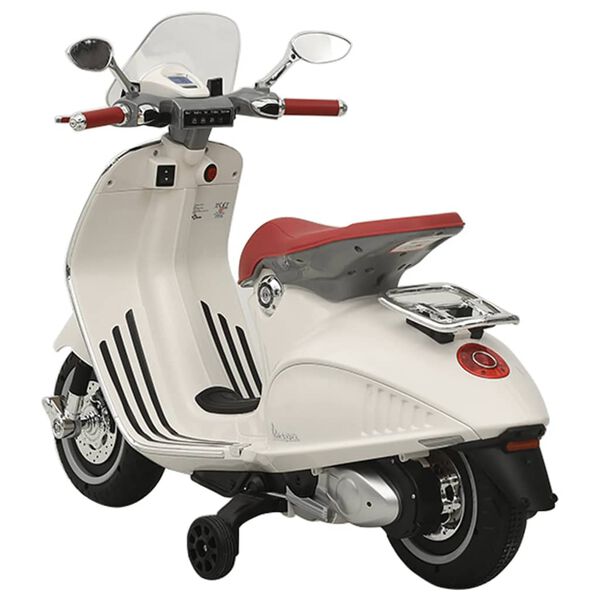 vidaXL Vaikiškas elektrinis motoroleris Vespa GTS300, baltos spalvos