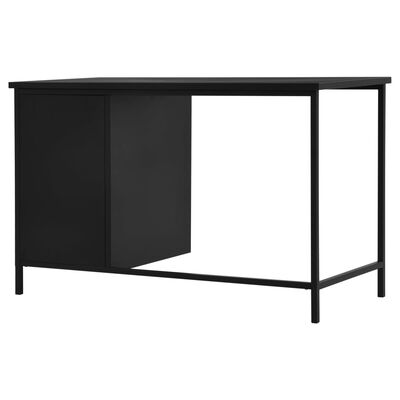 vidaXL Rašomasis stalas su stalčiais, juodas, 120x55x75cm, plienas