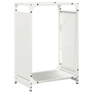 vidaXL Stovas malkoms, balta, 44x28x65 cm, &scaron;altai valcuotas plienas