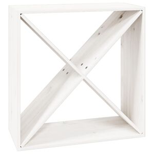 vidaXL Vyno spintelė, balta, 62x25x62cm, pu&scaron;ies medienos masyvas