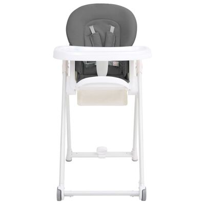vidaXL Aukšta maitinimo kėdutė, tamsiai pilkos spalvos, aliuminis