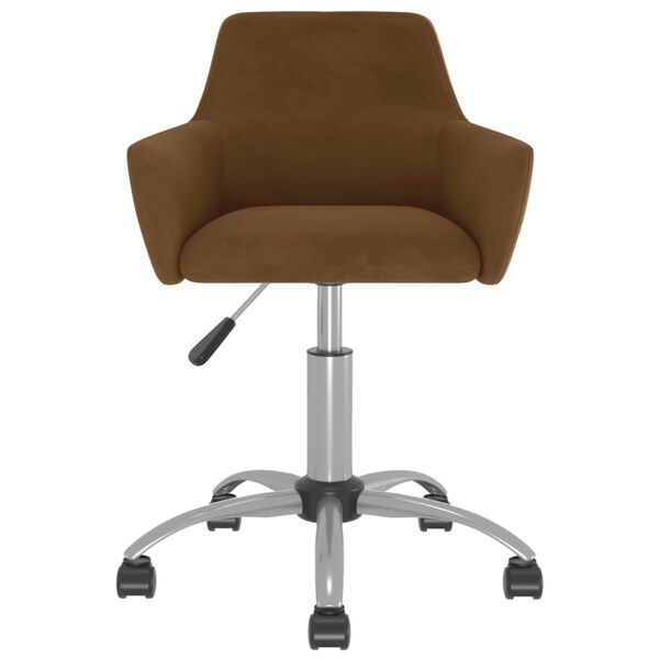 vidaXL Pasukamos valgomojo kėdės, 2vnt., rudos spalvos, aksomas