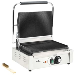 vidaXL Panini sumu&scaron;tinių grilis, 43x30,5x20cm, 2200W, su grioveliais