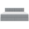 vidaXL Lova su daiktų laikymo vieta ir LED &Scaron;viesiai pilka 160 x 200 cm