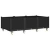 vidaXL Sodo lovelis su ratukais, juodos spalvos, 150x80x54cm, PP