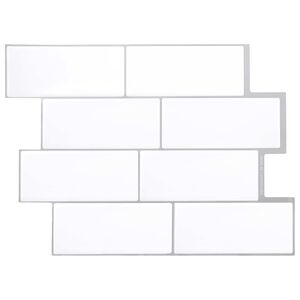 vidaXL Metro plytelė 20 pcs Balta pilka 29 x 21 cm Poliuretanas ir PET