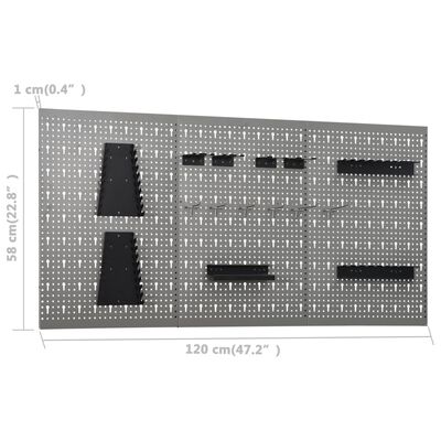 vidaXL Darbastalis su 3 sieninėmis plokštėmis ir 1 skyriumi