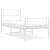 vidaXL Lovos rėmas su galvūgaliu/kojūgaliu, baltas, 100x190cm, metalas
