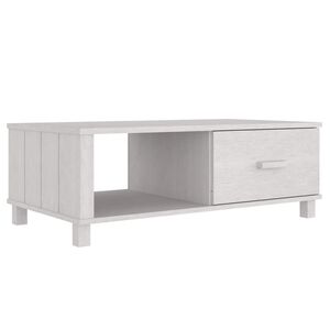 vidaXL Kavos staliukas HAMAR, baltas, 100x55x35cm, pu&scaron;ies masyvas