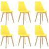 vidaXL Valgomojo baldų komplektas, 7 dalių, geltonas (287245+3x289134)