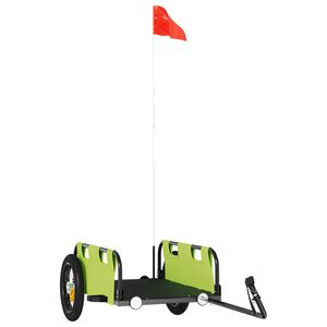 vidaXL Dviračio priekaba, žalios spalvos, oksfordo audinys ir geležis