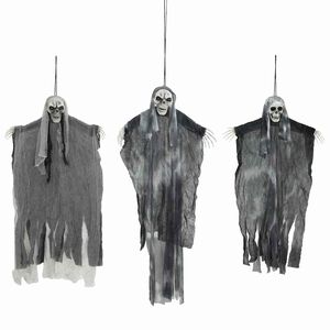 vidaXL Helovino Kabančios Ghost 3 vnt. Juoda 66 x 110 cm Poliesteris