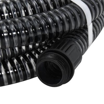 vidaXL Siurbimo žarna su žalvarinėmis jungtimis, juoda, 1,1", 4m, PVC